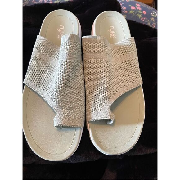 Ryka Womens Light Green Fabric Knit Margo Toe Ring Slip On Sandal Size 7 - Picture 5 of 14